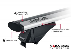 Alfa Romeo Stelvio Roof Rack Cross Bars - for models w/ factory roof rails - Silver (2018 - 2025)